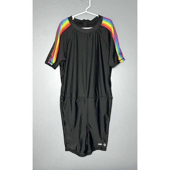 Humankind x Target Swimsuit Small Black Rainbow Pride One-Piece Unisuit - Picture 15 of 16